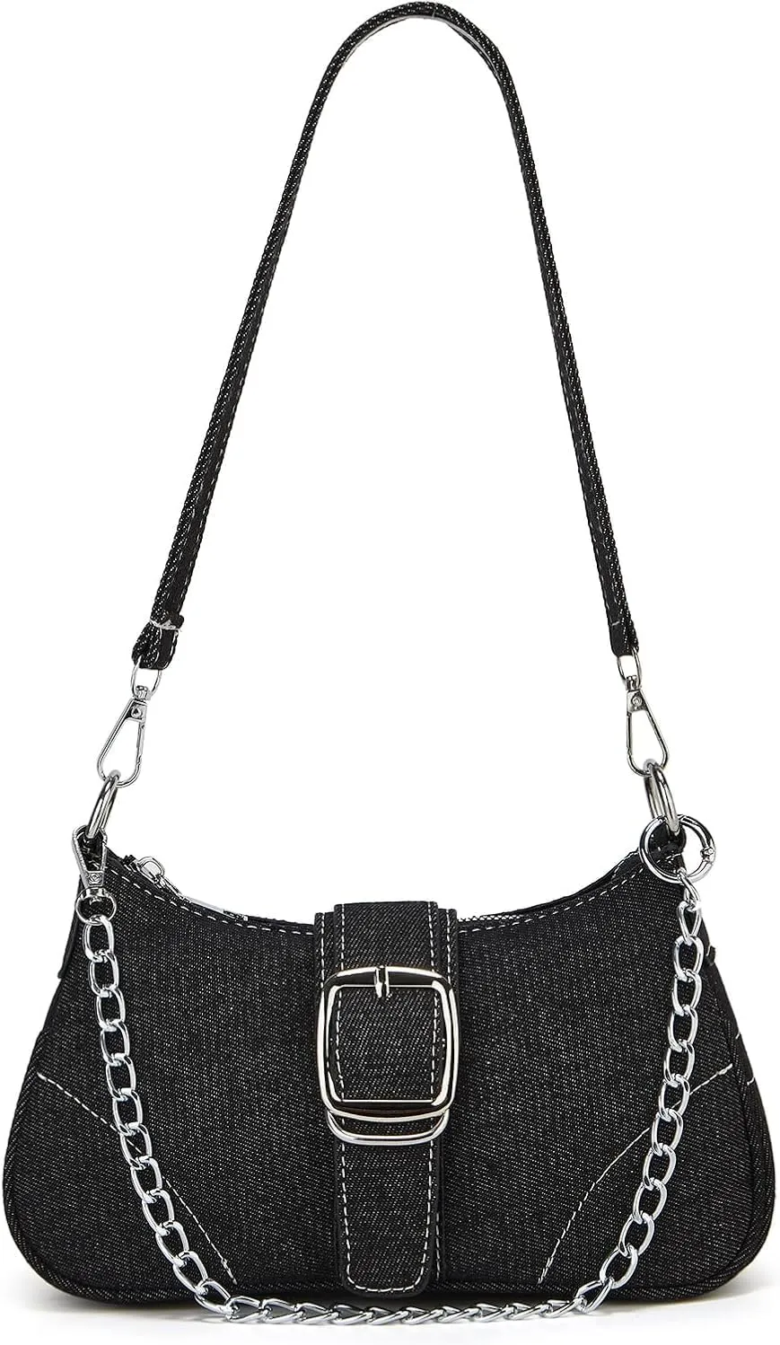 Denim Hobo Bag for Women Shoulder Crossbody Bag Small Totes Handbag Armpit Purse Top Handle Bag