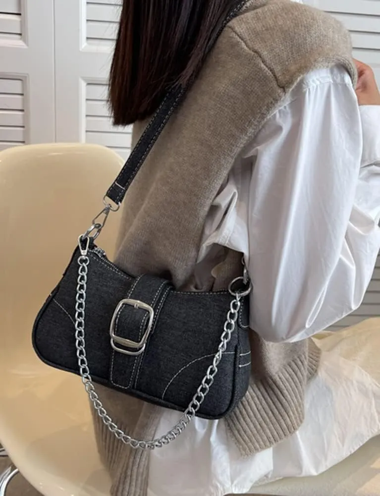 Denim Hobo Bag for Women Shoulder Crossbody Bag Small Totes Handbag Armpit Purse Top Handle Bag