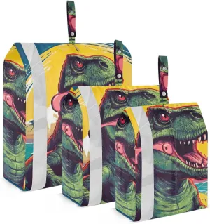 Dinosaur Compression Packing Cubes, 3pcs Compressible Expandable Travel Packing Organizer, Travel Cubes for Suitcase Carry On