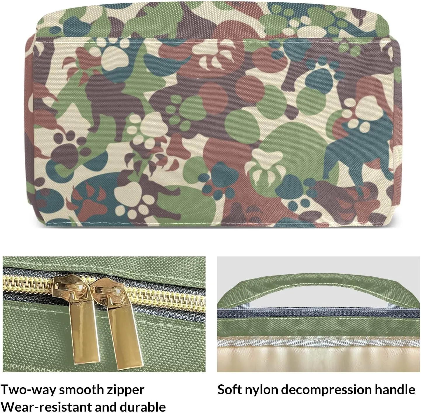 Dog Camouflage Mummy Bags Custom with Name Personalized Diaper Bags Backpack Presents