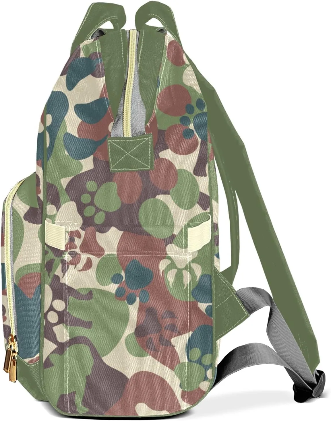Dog Camouflage Mummy Bags Custom with Name Personalized Diaper Bags Backpack Presents