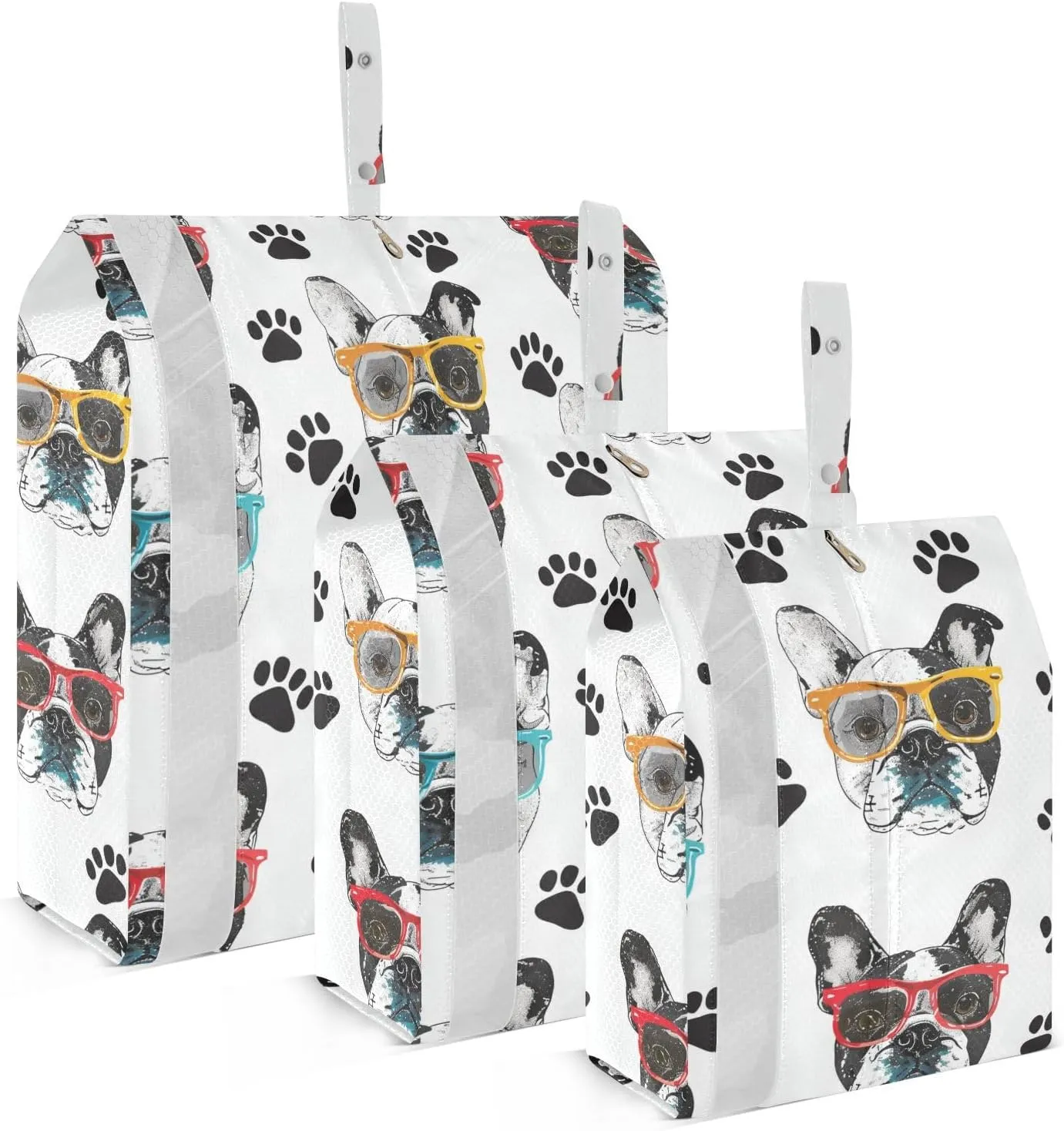 Dogs French Bulldog Packing Cubes for Suitcases 3 Set Expandable Compression Luggage Packing Organizers for Carry on Suitcase Travel Accessories Luggage Organizer Bags Set