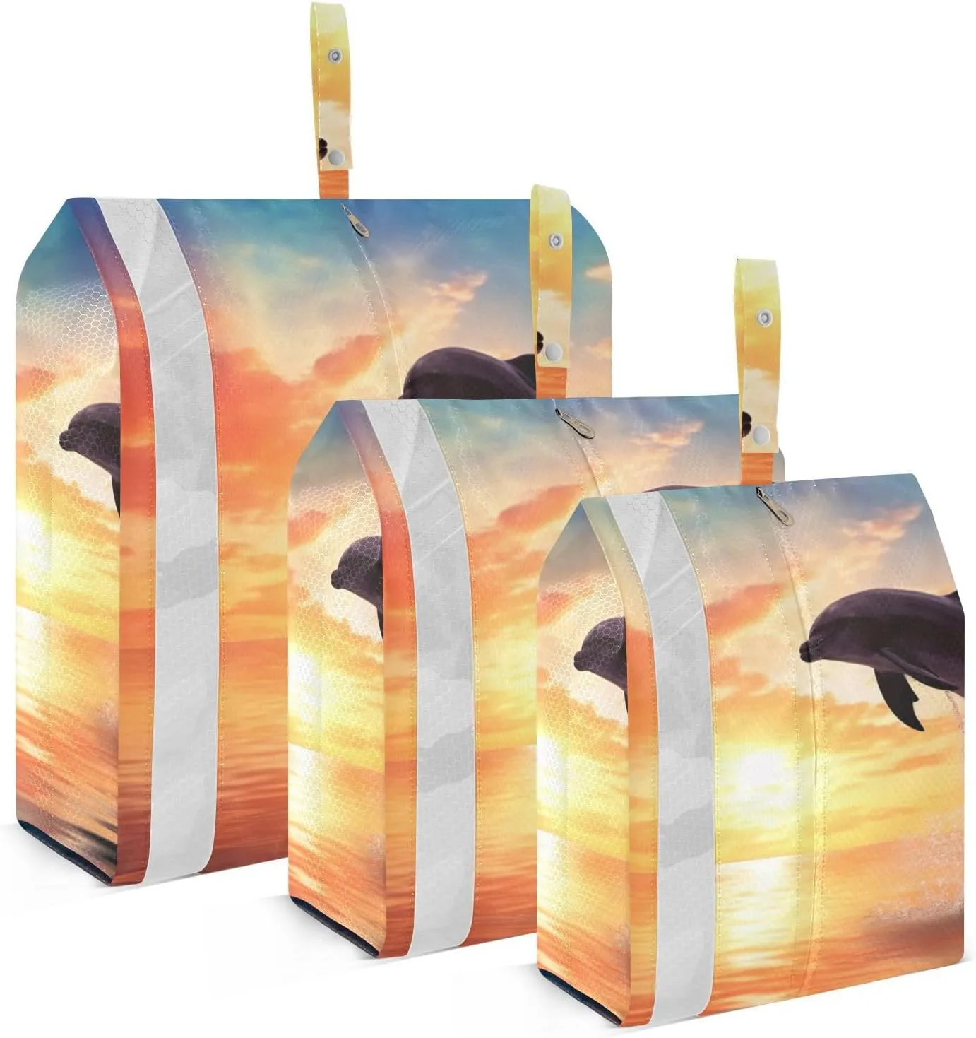 Dolphin Compression Packing Cubes, 3pcs Compressible Expandable Travel Packing Organizer, Travel Cubes for Suitcase Carry On