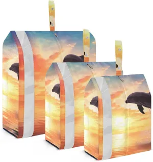 Dolphin Compression Packing Cubes, 3pcs Compressible Expandable Travel Packing Organizer, Travel Cubes for Suitcase Carry On