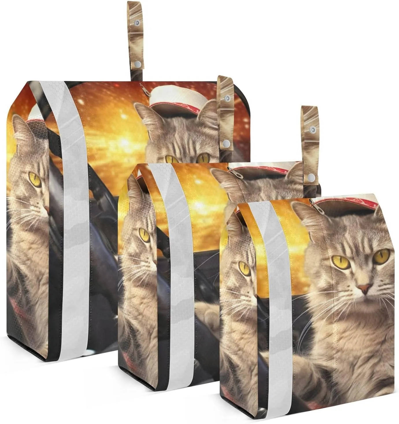 Driver Cat Compression Packing Cubes, 3pcs Compressible Expandable Travel Packing Organizer, Travel Cubes for Suitcase Carry On