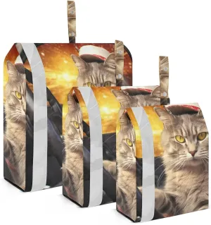 Driver Cat Compression Packing Cubes, 3pcs Compressible Expandable Travel Packing Organizer, Travel Cubes for Suitcase Carry On