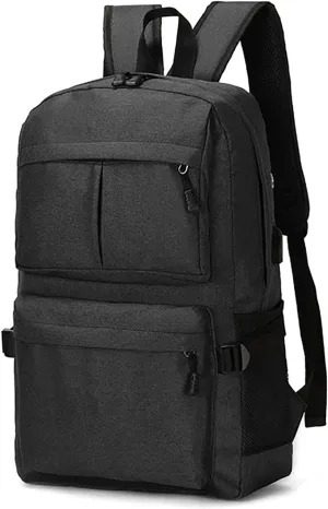 Durable Oxford Business Travel Backpack with 15.6-Inch Laptop Compartment (Black)
