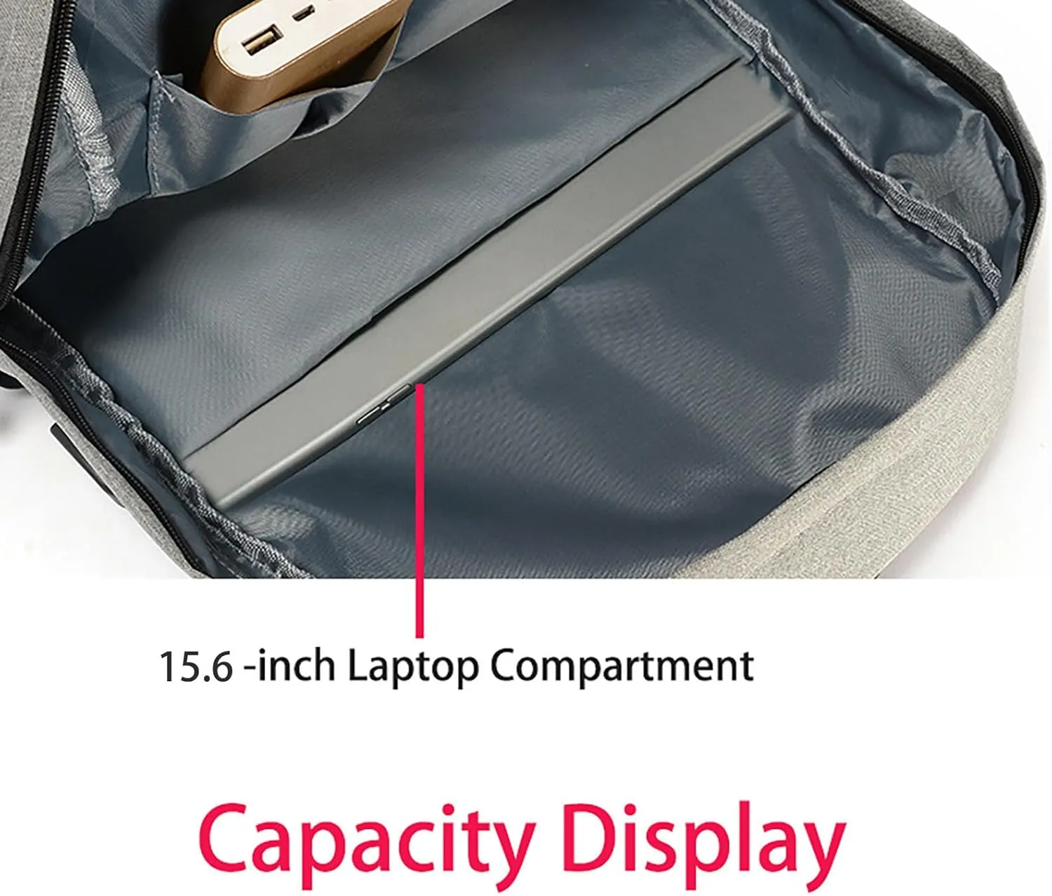 Durable Oxford Business Travel Backpack with 15.6-Inch Laptop Compartment (Grey)