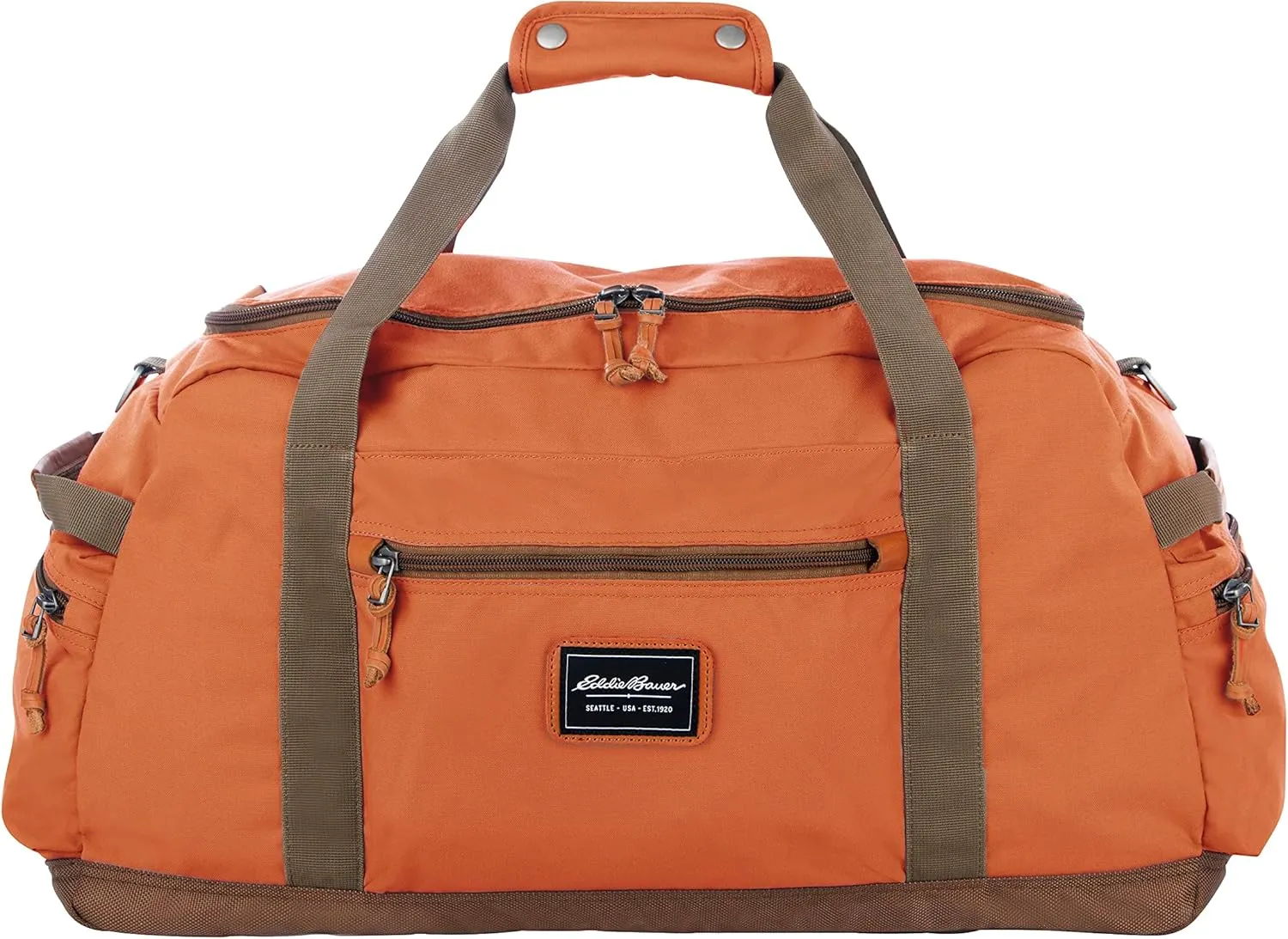 Eddie Bauer Bygone Duffel Weekend Travel | Lightweight | Rugged Polyester/Nylon | U-Shaped Main Compartment, Terracotta, 45L