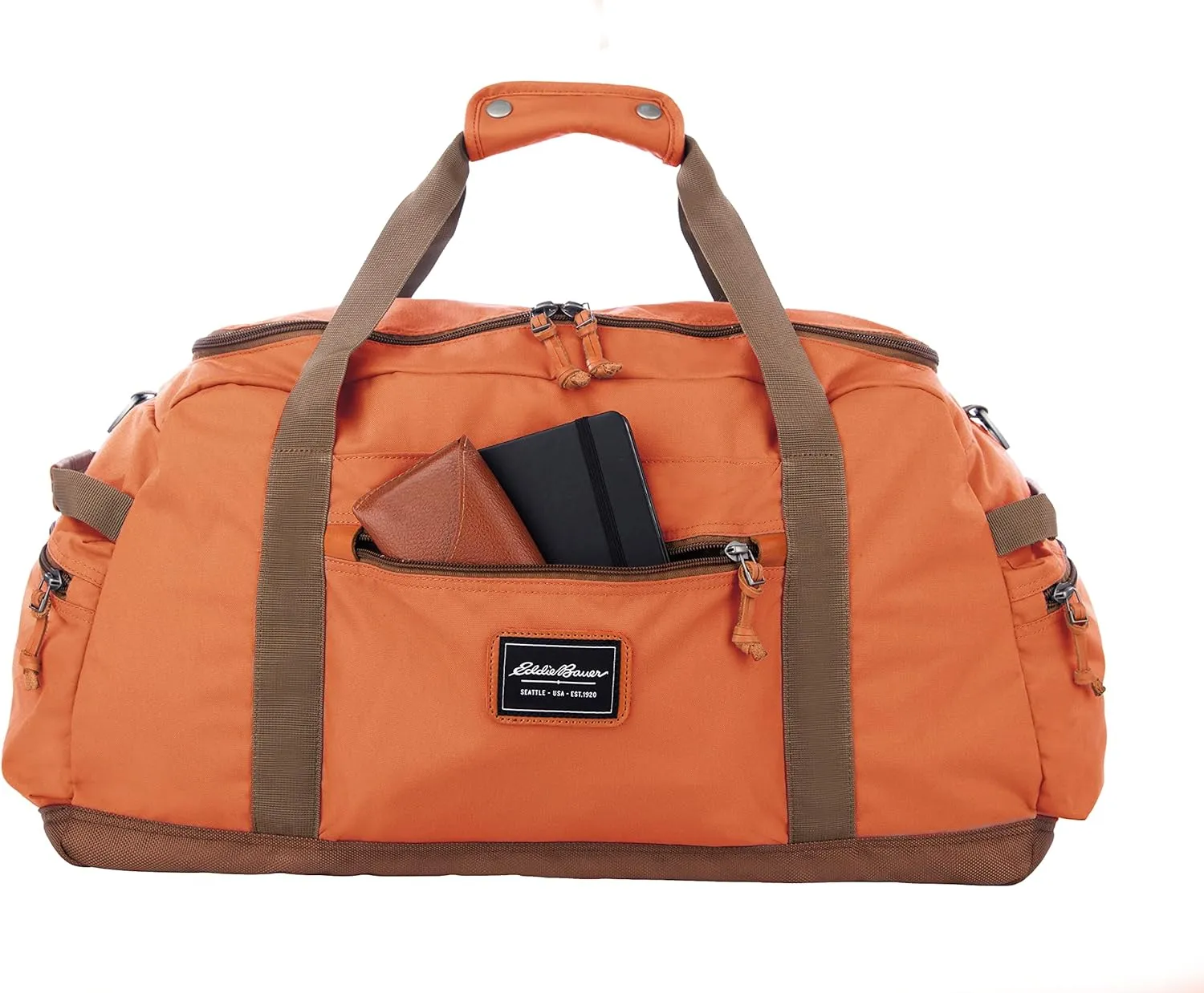 Eddie Bauer Bygone Duffel Weekend Travel | Lightweight | Rugged Polyester/Nylon | U-Shaped Main Compartment, Terracotta, 45L