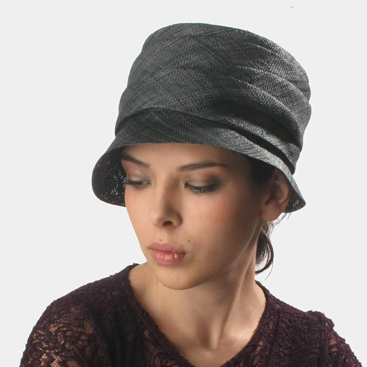 Elegant Raffia Fabric Toque Hat