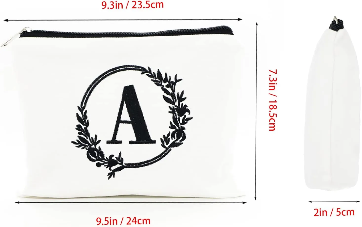 Embroidered letter combination cosmetic bagPersonalized Present Bag, Suitable for Wedding, Birthday, Holiday, is a Great Gift for Women, Mom, Teachers, Friends, Bridesmaids (K)