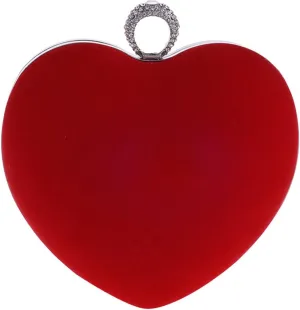 Evening Bag for Women Heart Shape Flannel Simple Handbag Wedding Party Clutch Purse