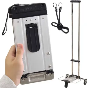 Folding Carrying Cart, Luggage Cart with 2 Wheels One Way, Compact for Travel Small Mini Trolley for Light Duty School Business Bungee Cord