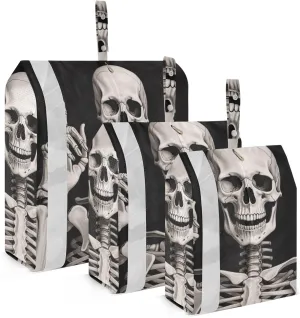 Funny Skeleton Compression Packing Cubes, 3pcs Compressible Expandable Travel Packing Organizer, Travel Cubes for Suitcase Carry On