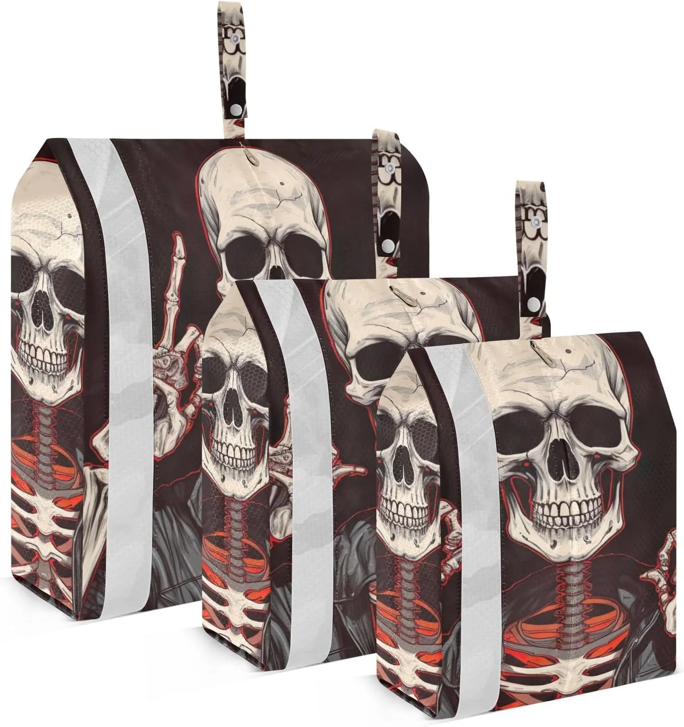 Funny Skeleton Compression Packing Cubes, 3pcs Compressible Expandable Travel Packing Organizer, Travel Cubes for Suitcase Carry On