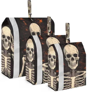 Funny Skeleton Compression Packing Cubes, 3pcs Compressible Expandable Travel Packing Organizer, Travel Cubes for Suitcase Carry On