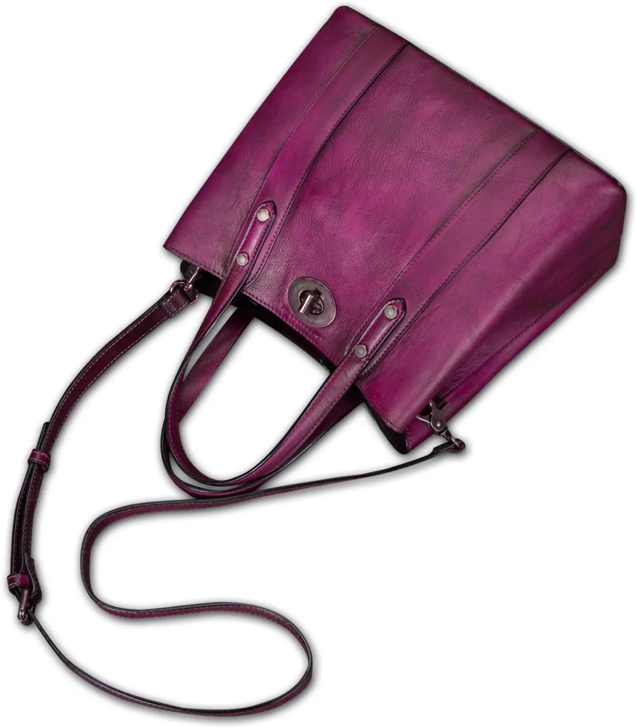 Genuine Leather Handbags for Women Satchel Purses Vintage Handmade Shoulder Bag Cowhide Top Handle Handbag Totes