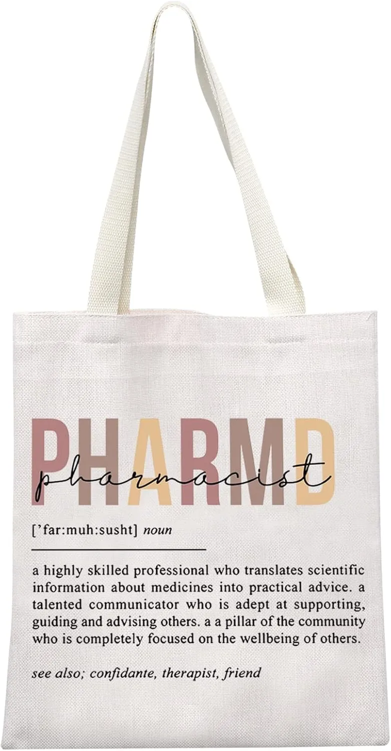 GJTIM Rx Pharmacist Graduation Appreciation Gift Pharmacy Tech Gift Pharmacist Definition Tote Bag for Doctor Of Pharmacy
