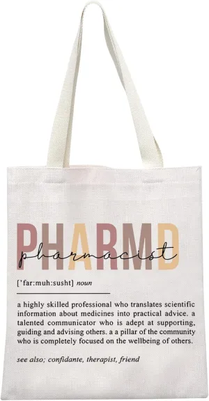 GJTIM Rx Pharmacist Graduation Appreciation Gift Pharmacy Tech Gift Pharmacist Definition Tote Bag for Doctor Of Pharmacy