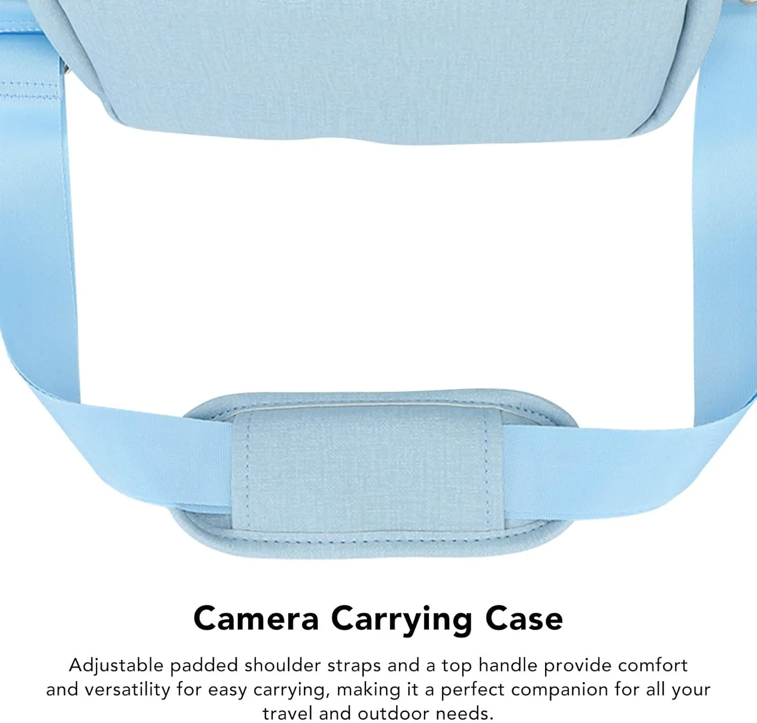 GOWENIC Camera Bag for CP910 1200 1300 DSLR, Cloth, EVA, Velvet SLR DSLR Camera Case, Wide Opening 2 Zipper Design Portable Camping Travel Storage Bag (Blue)