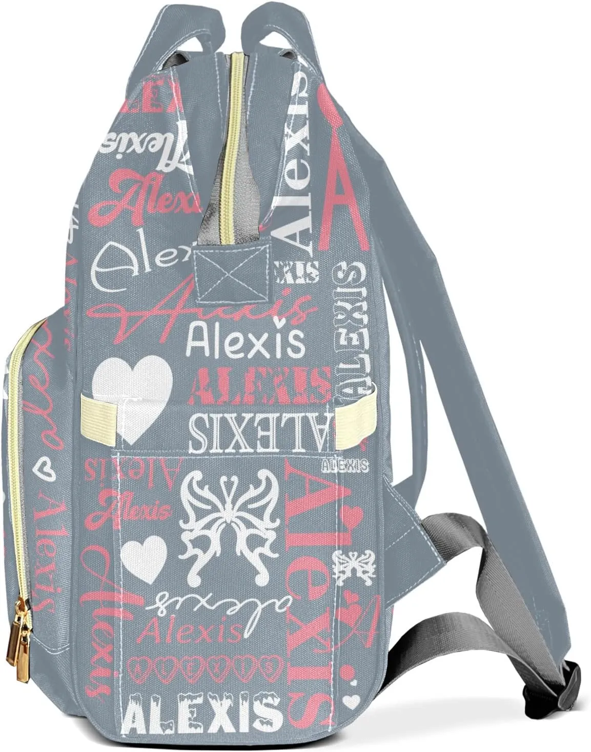 Gray Mummy Bags Custom with Name Personalized Diaper Bags Backpack Presents