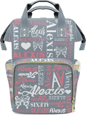 Gray Mummy Bags Custom with Name Personalized Diaper Bags Backpack Presents