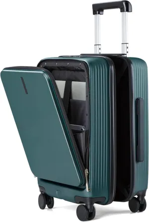 Hanke 20 Inch Carry On Luggage with Wheels, Hard Shell Suitcases TSA Approved Travel Luggage Carry-On Hard Case Luggage(Blackish Green)