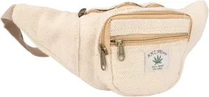 Hemp Fanny Pack,Adjustable Waist and Multiple Pockets,Waist Bag & for all purpose-White