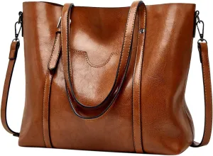 Hobo Bags For Women Retro Leather Large Top Handle Handbags Shoulder Bag With Side Pocket For Her Mom Sister