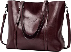 Hobo Bags For Women Retro Leather Large Top Handle Handbags Shoulder Bag With Side Pocket For Her Mom Sister