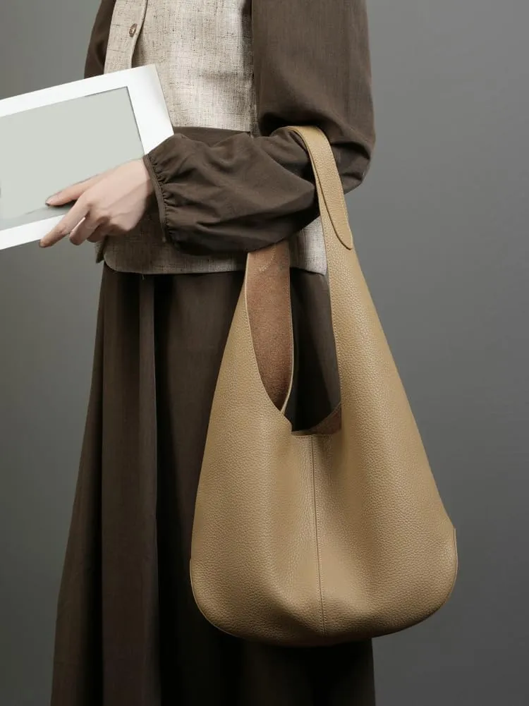 Hobo Bags for Women Soft Genuine Leather Tote Bags for Women Slouchy Shoulder Bag Handbags Bucket Bags Work Tote Travel Bag