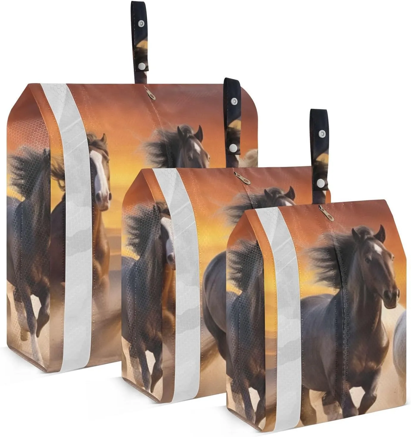 Horse Compression Packing Cubes, 3pcs Compressible Expandable Travel Packing Organizer, Travel Cubes for Suitcase Carry On