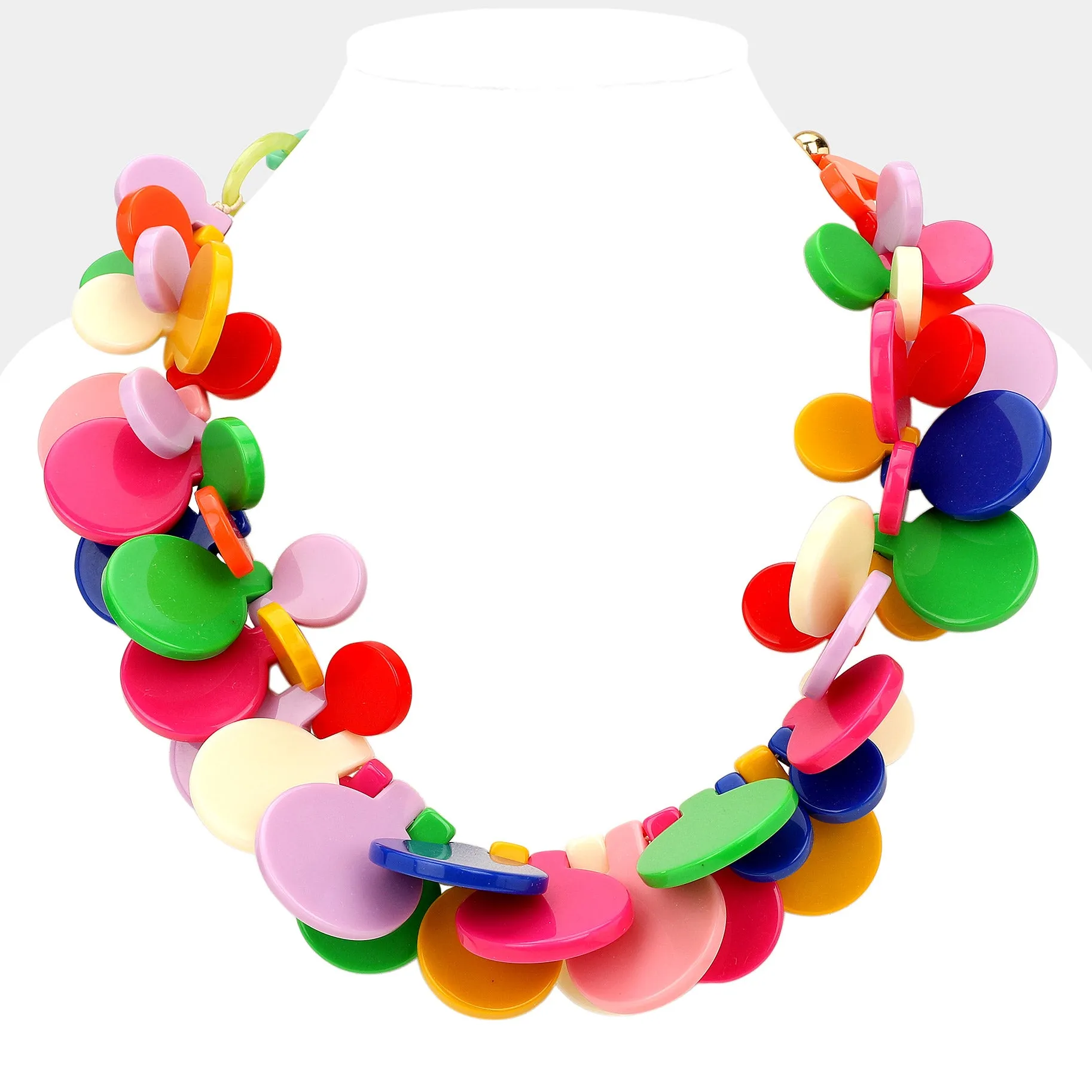 iLLASPARKZ Bold Colorful Resin Disc Beaded Statement Necklace