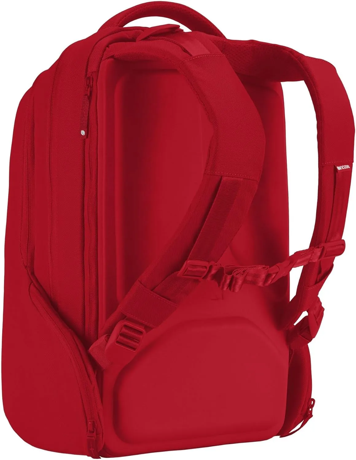 Incase ICON Durable Travel Backpack   Laptop Bag Made with Strong 840 Nylon - Fits 16-inch Laptop - Compact Carry On Backpack for Travel - Signal Red