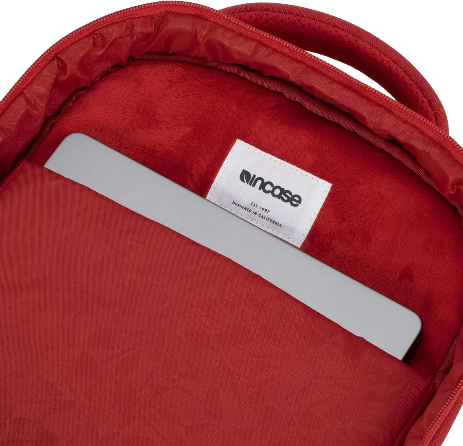Incase ICON Durable Travel Backpack   Laptop Bag Made with Strong 840 Nylon - Fits 16-inch Laptop - Compact Carry On Backpack for Travel - Signal Red