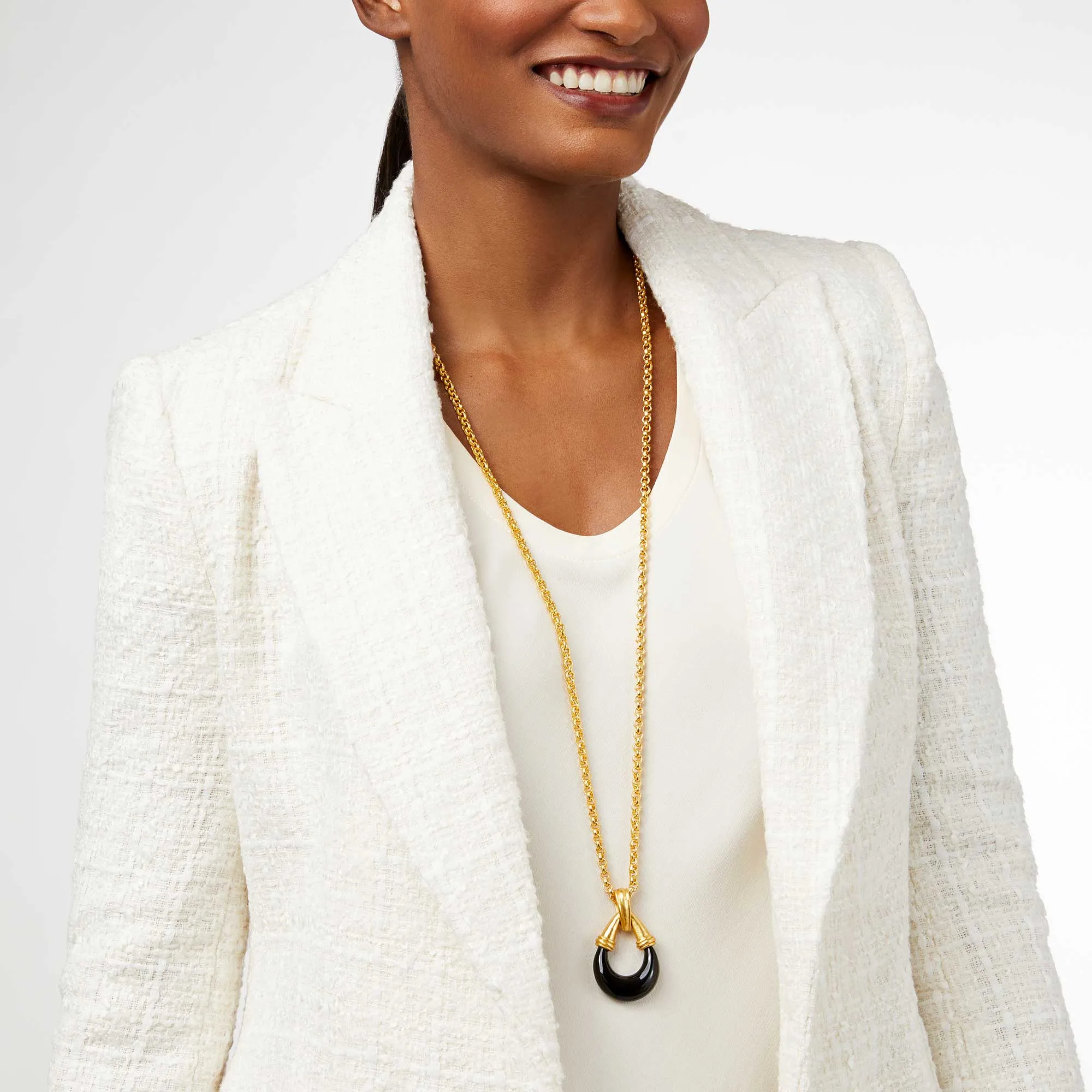 Julie Vos Havana Statement Pendant - Obsidian Black