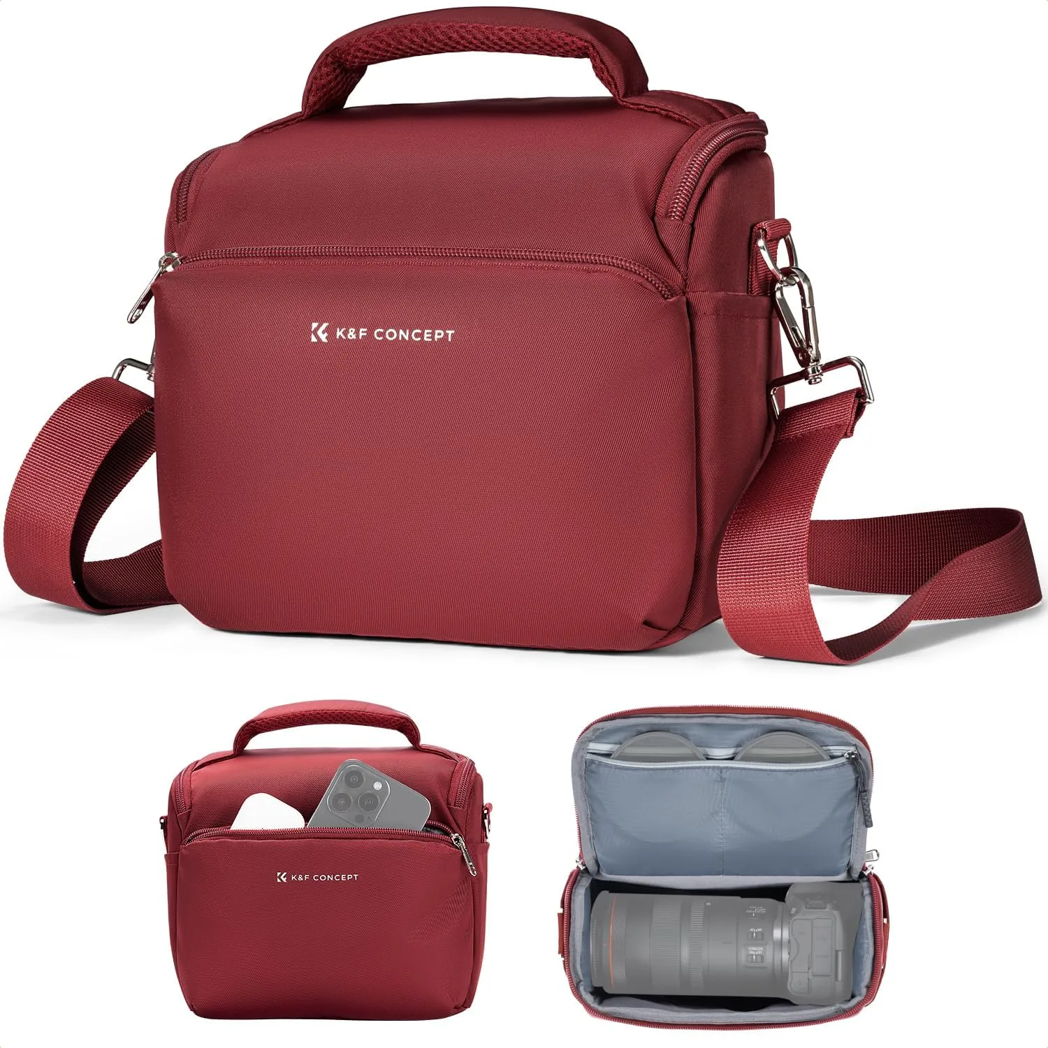 K&F Concept Camera Sling Bag Small Crossbody Camera Case DSLR/SLR/Cute Compact Shoulder Photography Bags for Photographers