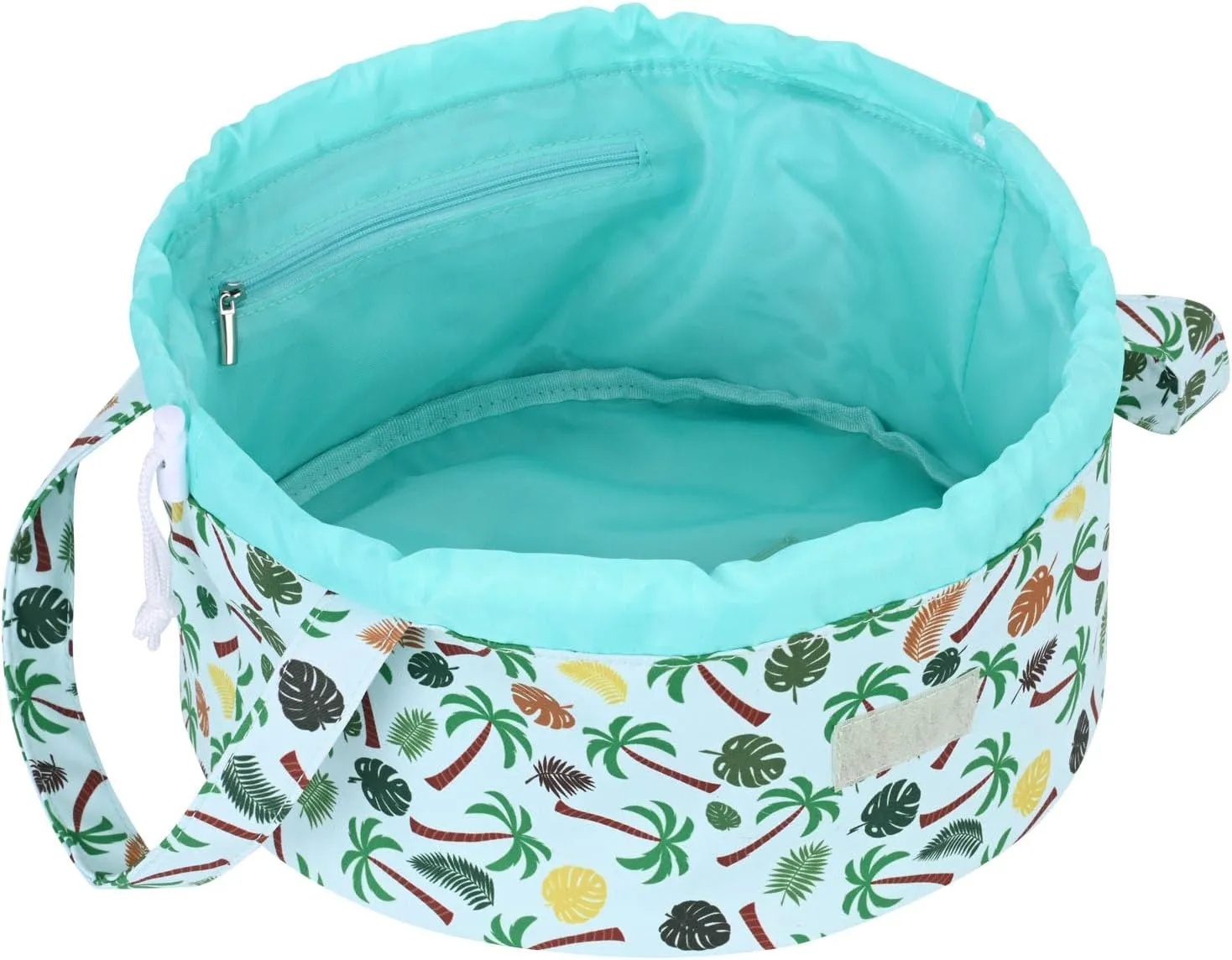 Large Barrel Drawstring Makeup Bag Travel Cosmetic Bag for Women - Portable Make Up Organizer Bag for Skin Care & Toiletries with Brush Holder & Pouch