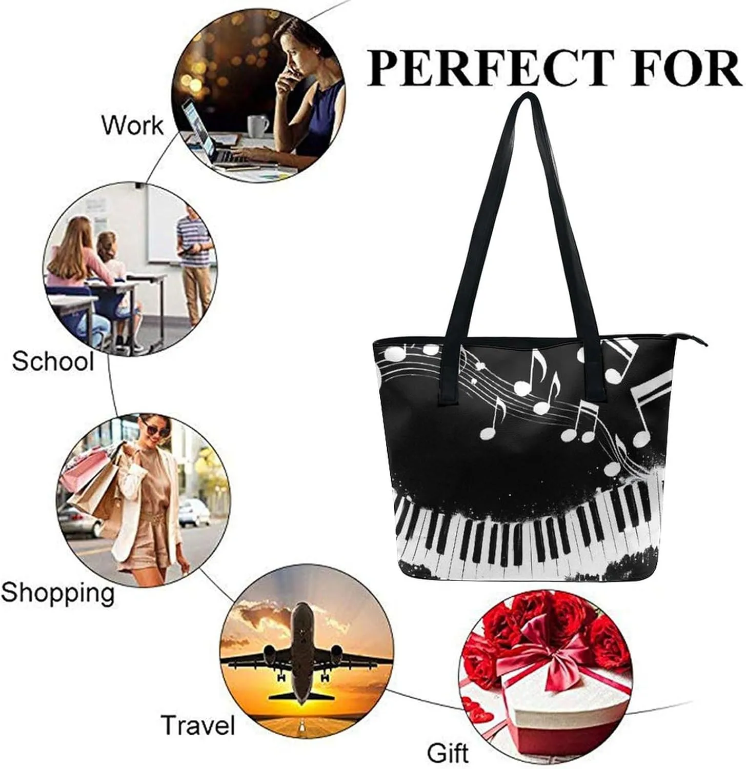 Large Capacity Shopping Bag, Women and Men Durable Casual Travel Tote Bag, Handbag with Long Handle