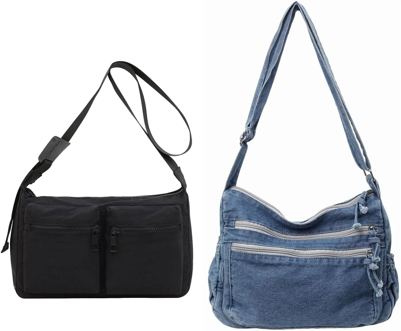 Large Denim Purses for Women Casual Crossbody Messenger Bag for Women, Casual Shoulder Bag Hobo Tote Bag with Multiple Pockets for Work College Daily
