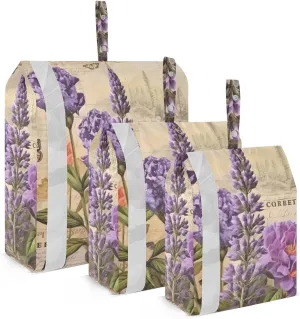 Lavender Compression Packing Cubes, 3pcs Compressible Expandable Travel Packing Organizer, Travel Cubes for Suitcase Carry On