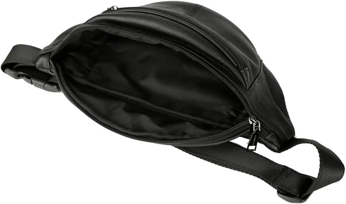 Leather Waist Bag Multiple Pockets Fanny Pack Daily Life and Travel Outdoorr, Card Slots