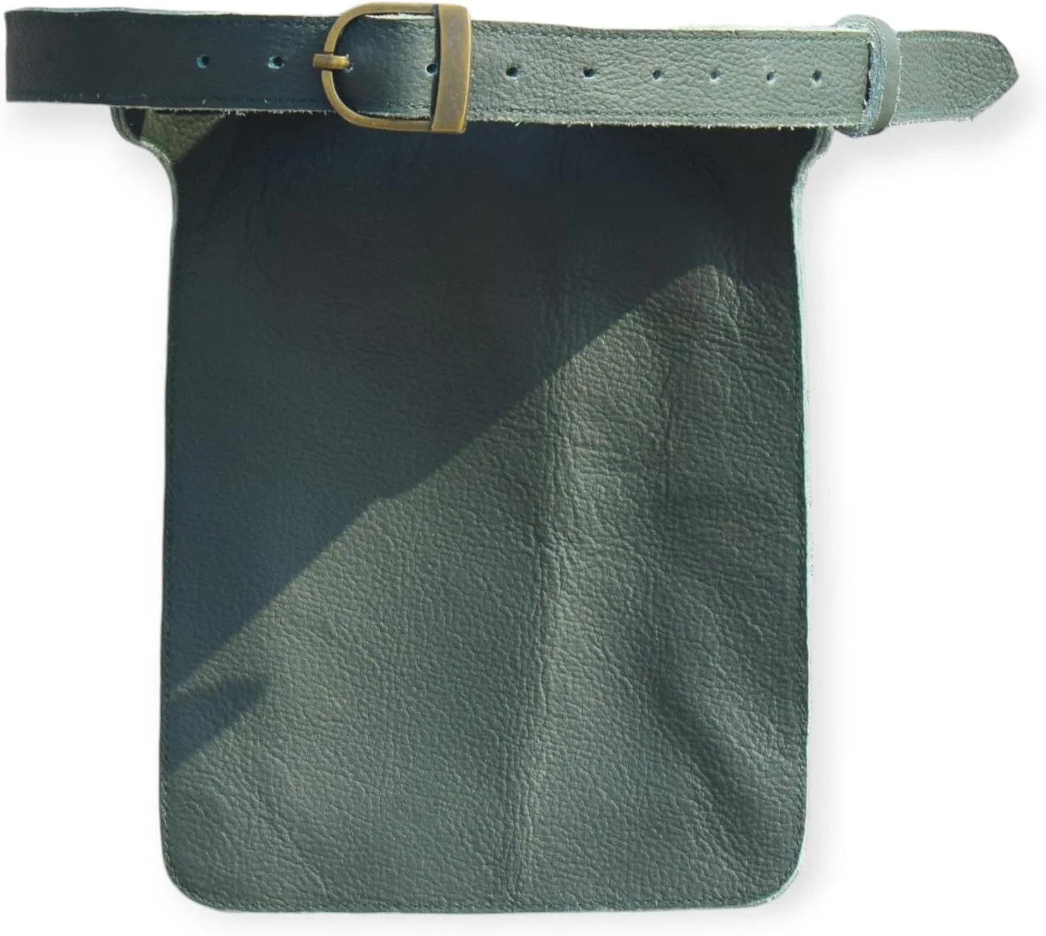 Leather Waist Belt Bag, Double Side Fanny Pack with Multiple Pockets (Green)