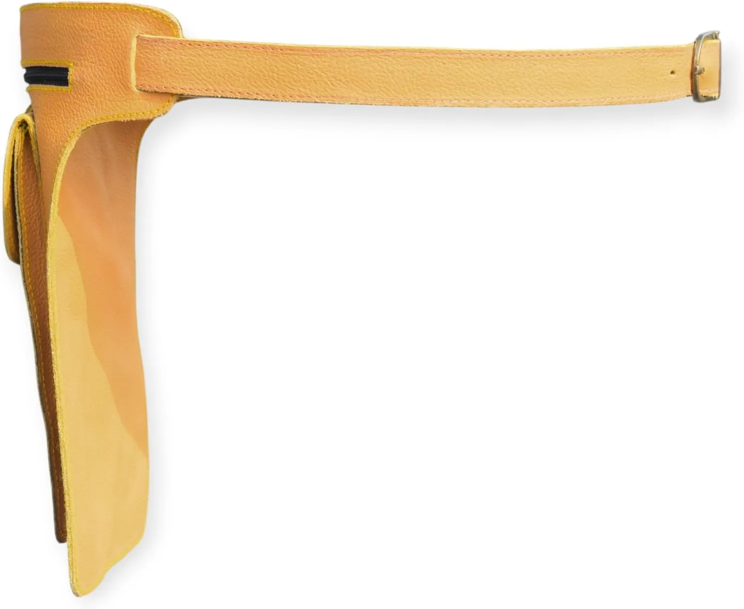 Leather Waist Belt Bag, Double Side Fanny Pack with Multiple Pockets (Light Tan)