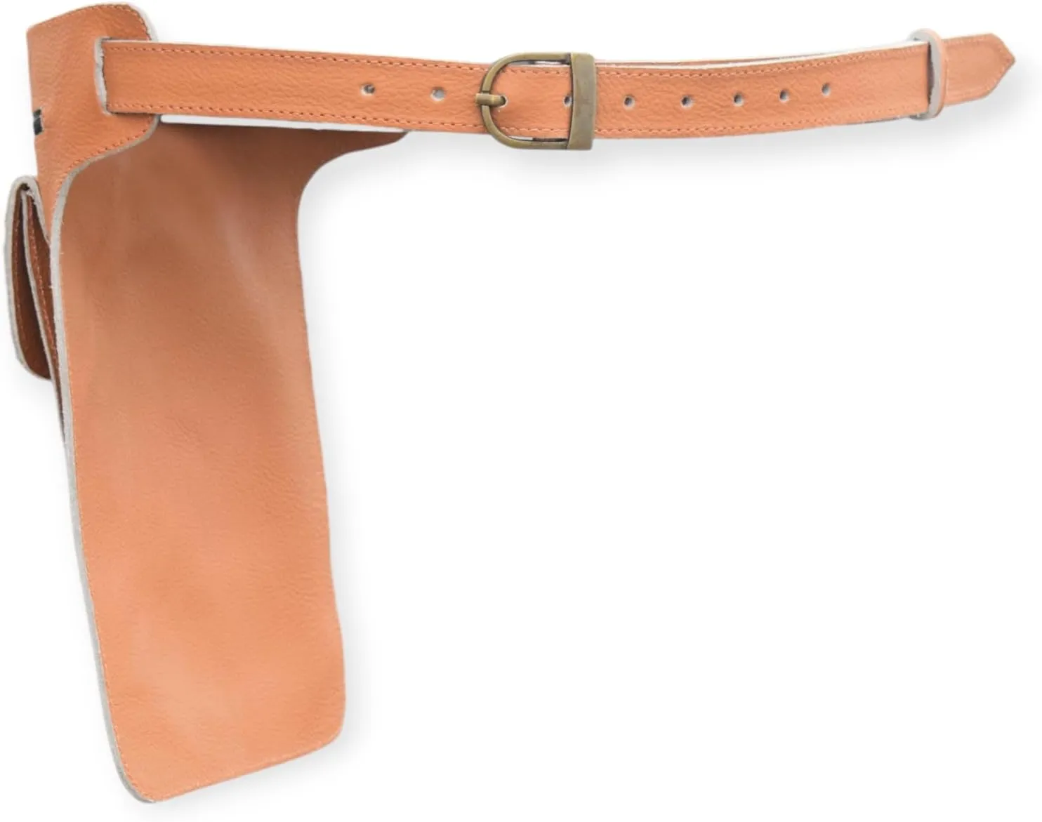 Leather Waist Belt Bag, Double Side Fanny Pack with Multiple Pockets (Peach)