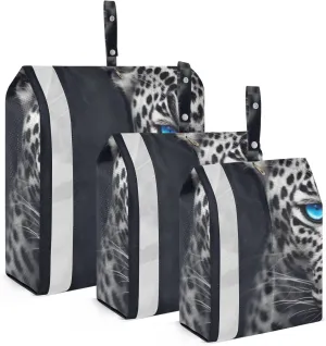 Leopard Compression Packing Cubes, 3pcs Compressible Expandable Travel Packing Organizer, Travel Cubes for Suitcase Carry On