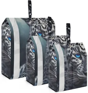 Leopard Compression Packing Cubes, 3pcs Compressible Expandable Travel Packing Organizer, Travel Cubes for Suitcase Carry On