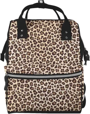 Leopard Print-2 Diaper Bag Backpack Large Capacity Multifunction with Insulated Pockets Waterproof Baby Diaper Bags Baby Travel Essentials for Dads, Moms, Newborns