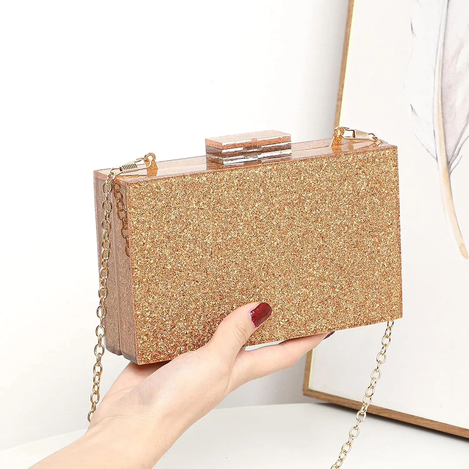 LETODE Acrylic Clutch Bags Purse Perspex Bag Handbags for Women